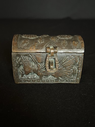 Kleine antike bronze schatulle - kleine,