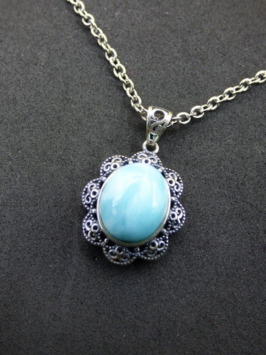 Larimar edelstein kette 925 - a,