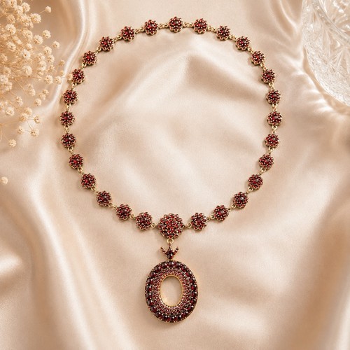 Antikes granatcollier 1890 - antikes,