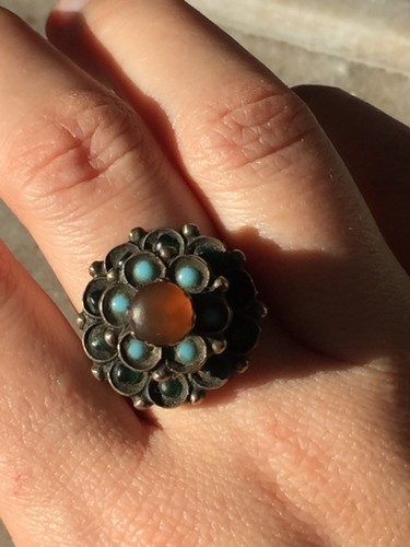 Antik ring silber echtstein - ring,