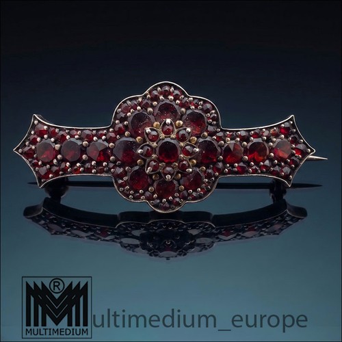 Prachtvolle granat brosche - granat,
