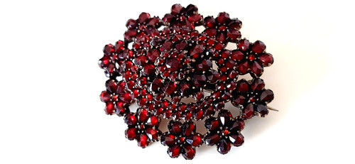 Jugendstil brosche granat - brosche,