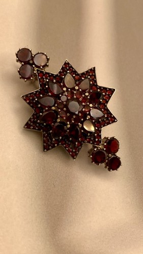 Antik granatschmuck brosche - granatschmuck,