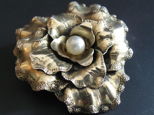Brosche silber 935 vergoldet - brosche,