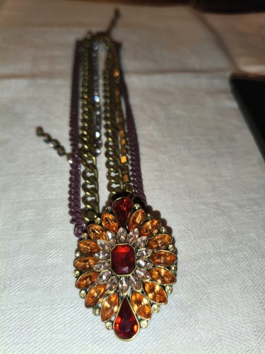 Statement kette blume strass - kette,