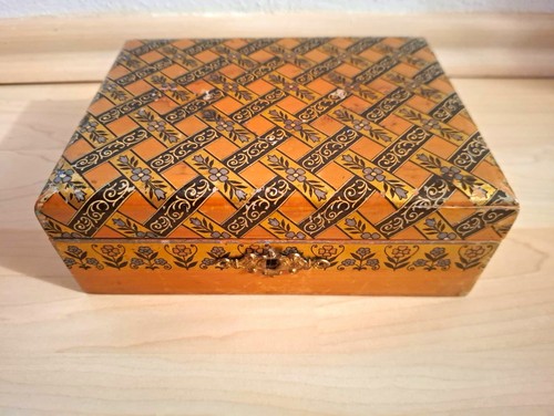 Vintage holz schmuckschatulle - holz,